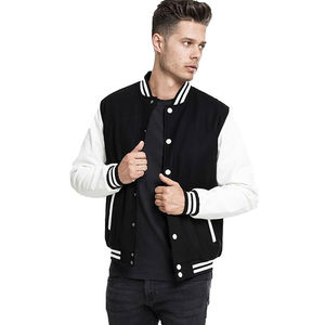 Veste universitaire personnalisée pour hommes avec manches en cuir brodées Veste Letterman d'hiver en tricot de haute qualité - Product Image 3