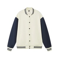 Jaket Varsity Gaya Retro Klasik untuk Mahasiswa, Tahan Air, Tahan Angin, Bahan Denim, 100% Katun, Diskon