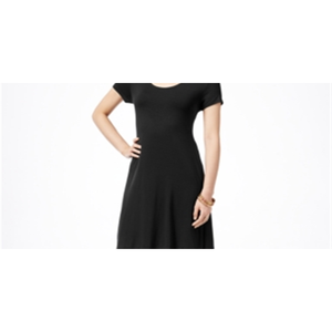 Abito da donna Style & Co a maniche corte nero a trapezio taglia PP - Casual, da ufficio, da festa, da club, con decorazioni traspiranti a balze - Product Image 2