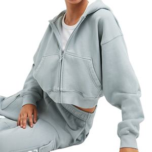 Sweat à capuche oversize pour femme en molleton de coton confortable, fabriqué en usine OEM, imperméable et respirant, idéal pour l'automne - Product Image 3