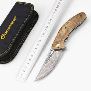 Couteau de poche pliant en acier inoxydable multifonction manche en Fiber de carbone G10 Offre Spéciale russe avec couteau pliant en acier damas - Product Image 6