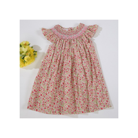 Vêtements pour bébés Robes pour bébés Robe smockée pour enfants Robe pour enfants pour filles à manches courtes personnalisée OEM ODM de fabricant du Vietnam