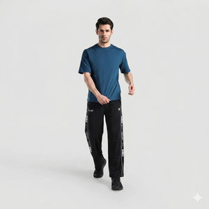 Pantalon en velours côtelé léger pour homme, noir, tailles XL à 5XL, avec fermeture éclair décorative, coupe droite, pour les saisons été et hiver - Product Image 6