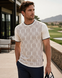 Polo homme en 100% polypropylène, travail jacquard, entièrement personnalisable, avec jacquard au choix - Product Image 3
