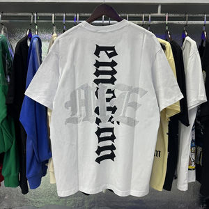 เสื้อยืดโอเวอร์ไซส์สตรีทแวร์สุดเท่ แบรนด์หรู โลโก้สีดำ สไตล์ฮิปฮอป ผ้าฝ้าย สำหรับฤดูร้อน ผู้ชาย ขายส่งจากโรงงาน - Product Image 4