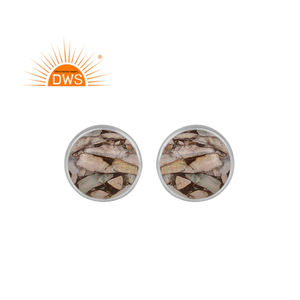 Meilleure vente boucle d'oreille en argent sterling fin naturel Mojave cuivre opale éthiopienne pierres précieuses fabricant de bijoux personnalisé - Product Image 1