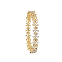 Bracelet jonc tendance pour femme en or rose massif 10k 14k 18k certifié IGI, avec diamants blancs/jaunes, cadeau de fête, best-seller