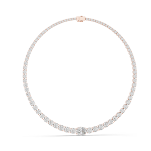Collier tennis en diamant de laboratoire de 26,82 carats, taille brillant rond, or 18 carats, 14 carats, or rose, or jaune, or blanc, clarté VVS-VS EF - Product Image 5