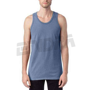 Camiseta sin mangas de algodón teñido con pigmento para hombre, Camisa sin mangas teñida, ajuste informal de verano, tela suave esencial para entrenamiento, ajuste físico - Product Image 6