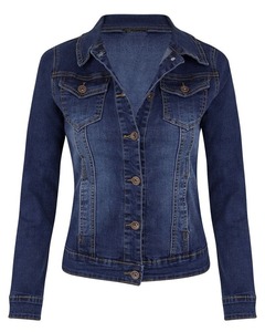 Chaqueta vaquera de invierno de alta calidad para mujer, chaqueta vaquera de manga corta hecha a medida, precio barato de alta calidad - Product Image 1