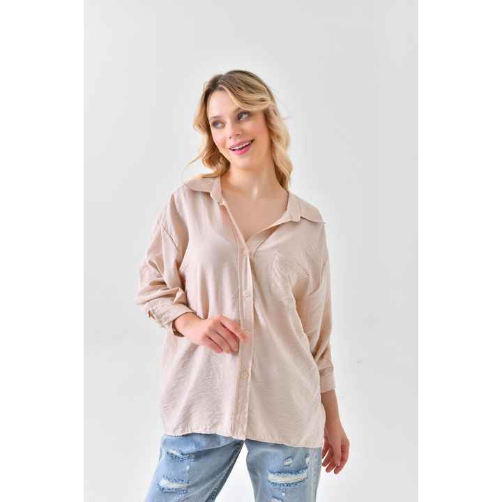 Women's Shirt Oversize Flowy Single Pocket