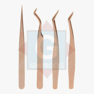 Pinzas para Pestañas de Acero Inoxidable de Alta Calidad Gray Rocks, Herramienta de Precisión para Extensión de Pestañas, 3 Meses de Garantía - Product Image 1