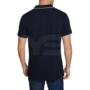 Camiseta de polo de golf de manga corta para hombre ODM, jersey negro con estampado de logotipo personalizado de LICRA de algodón que absorbe alta humedad sólido de secado rápido - Product Image 6
