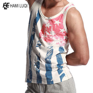 Camiseta sin mangas de poliéster con sublimación de punto de secado rápido para hombre, ropa de calle deportiva informal, Camiseta con tirantes, estampado único - Product Image 5