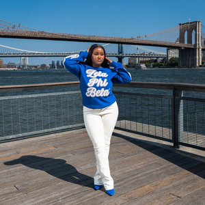 Zeta Phi Beta 1920 Stacked Crewneck Sweatshirt Womens Greek Sorority Chenille Embroidered Fleece Pullover - Product Image 3