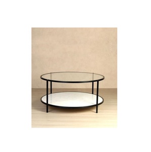 Round Metal <b>Marble</b> Luxury Design Side <b>Table</b> Tea Coffee Living Room <b>Table</b> Western Metal Building Style Manufacturer Wholesaler - Product Image 4