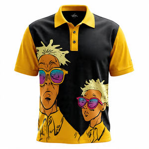 เสื้อโปโลสำหรับผู้ชายเสื้อโปโลพิมพ์ลายไหล่ตกเสื้อโปโลสำหรับผู้ชายเสื้อเชิ้ตพิมพ์ลายน้ำหนักเบาสำหรับฤดูร้อน - Product Image 5