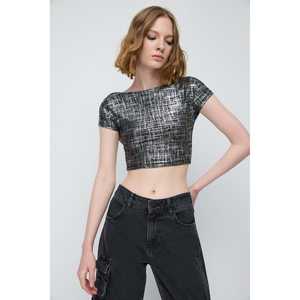 Blusa corta de manga corta - Product Image 1