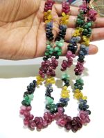 Perles de rubis facettées multicolores certifiées de haute qualité, de qualité supérieure, de la part d'un tiers, pour la fabrication de bijoux, 5-10 mm