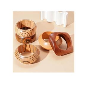 Brazaletes de Madera Impermeables de Diseño Exclusivo, Joyería Artesanal de Madera Natural, Accesorios de Moda Étnica para Mujer, Personalizados - Product Image 3