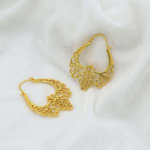 Nuevos Aros de Latón Estilo Gitano, Joyería Tribal al por Mayor, Regalo para Mujer, Chapado en Oro de 18k, Filigrana, Mandala, Aros Étnicos - Product Image 3