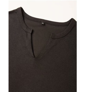 Vêtements de sport pour hommes, hauts de fitness à manches longues, col en V, chemises musclées noires, respirantes, vêtements de sport pour la course à pied et les sports - Product Image 1
