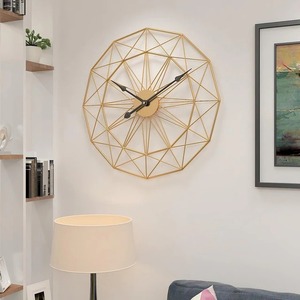 Reloj de pared de metal dorado moderno para pasillo y boda, reloj de pared de metal decorativo de lujo creativo para sala de estar y dormitorio - Product Image 1