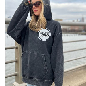 Sudaderas con capucha extragrandes de algodón/poliéster para hombre, jersey básico de manga larga con hombros caídos, Sudadera con capucha - Product Image 5