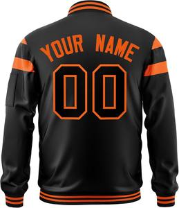 Chaqueta Bomber Varsity de lujo, tela satinada de gran tamaño, rayas de contraste Premium, ropa de calle de alta calidad, chaqueta al por mayor para hombres - Product Image 5