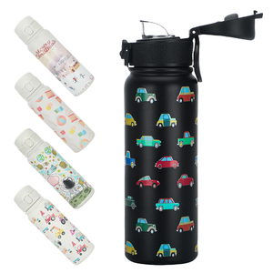 Logo Thiết Kế 550Ml Phim Hoạt Hình Phong Cách Thiết Kế Mới Thể Thao Ngoài Trời Phích Nắp Bị Trả Lại Bị Rò Rỉ Bằng Chứng Chân Không 3D In Ấn Trẻ Em <span class=keywords><strong>Flask</strong></span> - Product Image 5