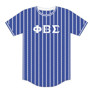 Camiseta de Béisbol con Rayas Azules de Phi Beta Sigma, 100% Poliéster de Malla, Ropa de Fraternidad Griega con Bordado - Product Image 2