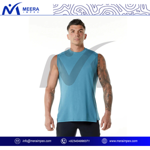 Camiseta sin mangas deportiva ligera para hombre, Material de malla elástica que absorbe la humedad, estampado de punto transpirable, ideal para Yoga al aire libre - Product Image 2