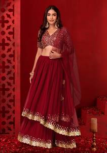 Hermosa Ropa De Boda Lehenga Con Zari Y Trabajo De Bordado - Product Image 4