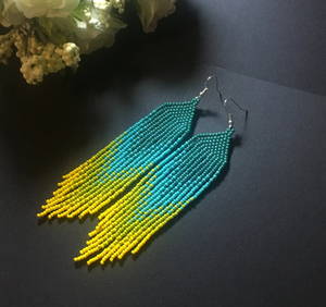 High QualityFringe Tassel <b>Earrings</b> - Gold - Long - Product Image 2