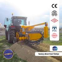 ALLAME 48C40 Nueva Zanjadora Montada en Tractor con Caja de Cambios Vario, Rodamiento Certificado CE, de Alta Resistencia, Longitud de Zanja de 130 cm de Profundidad