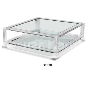 Juego de 3 mesas pintadas a mano con forma cuadrada de madera de mango macizo verde de alta calidad - Product Image 6