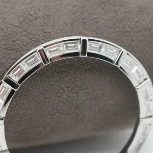 Lunette de montre en diamant moissanite segmentée, claire, glacée, luxe, acier inoxydable, lunette de remplacement personnalisée pour la personnalisation de montre - Product Image 5