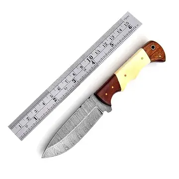 Custom Size Different Handle Damascus Steel Hunting Knife Fixed Blade Camping Skinner Knife