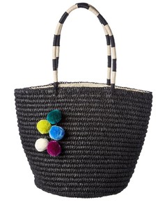 Mayorista Precio barato Bolso de paja de rafia negra para damas Cestas de mujer con estilo Bolso de mano de algas marinas hecho a mano para mujer - Product Image 1