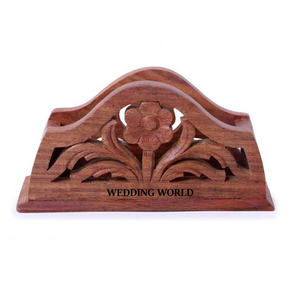 Porte-serviettes en acacia en bois forme carrée porte-mouchoirs faits à la main hôtel et Restaurant Ware porte-serviettes en bois fantaisie - Product Image 5