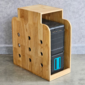Soporte para PC de Madera de Caucho con Diseño Minimalista KCPU68018 - Product Image 2