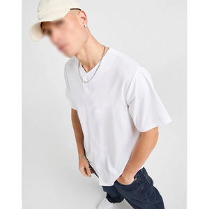2025 Top qualité avec prix raisonnable doux au toucher tissu léger confortable bouton Style O cou Style Baseball Jersey - Product Image 4