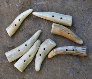 Rustic Natural Buffalo Horn <b>Toggle</b> Buttons 2-Hole Modern Rectangular <b>Toggle</b> Switches for Clothing Decoration Sustainable - Product Image 2