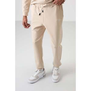 Conjunto Deportivo Informal para Hombre en Algodón Beige, Grueso, Suave y Texturizado, Ajuste Cómodo con Diseño Bordado-85254 - Product Image 2