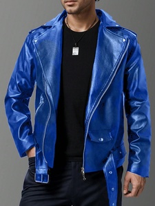 Vestes en cuir de vache de haute qualité, formelles, avec col montant et logo sur le devant, imperméables et écologiques - Product Image 3