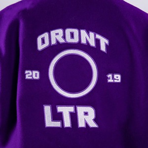 Veste universitaire de qualité supérieure à manches en cuir noir de couleur vive pour hommes - Product Image 5