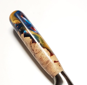 Mango de cuchillo a escala de madera y resina de las mejores tendencias, Escala de mango de cuchillo azul de resina, fabricación de artesanías de la mejor calidad, diseño superior - Product Image 3