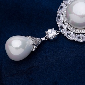 Broche pendentif en perle de diamant cultivé Leb pour femmes personnalisées accessoires de mariage de luxe Collection de bijoux en argent 925 pour les fêtes - Product Image 4