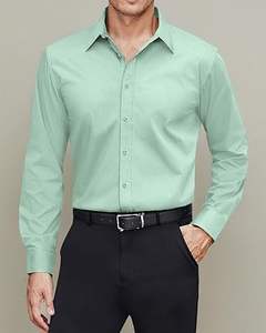 เสื้อเชิ้ตแขนยาว ปกสี่เหลี่ยม ปลายแขนซิป ผ้าแฟลนเนล กันยับ ระบายอากาศ รักษ์โลก แห้งเร็ว โพลีเอสเตอร์/คอตตอน สำหรับผู้ชาย - Product Image 3