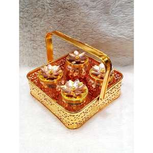 Elegante caja de frutas secas de metal con una cesta de estilo rústico, perfecta para mantener frescas las frutas secas, nueces y otros bocadillos pequeños - Product Image 6